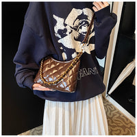 Cross-Border Quilted Saddle Bag, Autumn and Winter New Shoulder Bag, Fashionable Armpit Bag, Work Clothing Versatile Crossbody Bag