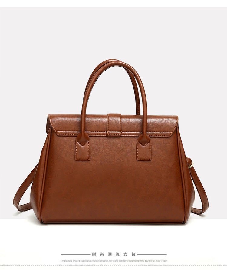 2025 New Style Large Capacity Official Document Tote Bag Retro Texturistic Tote Bag Single Shoulder Hand Bag Women's handbags Bag