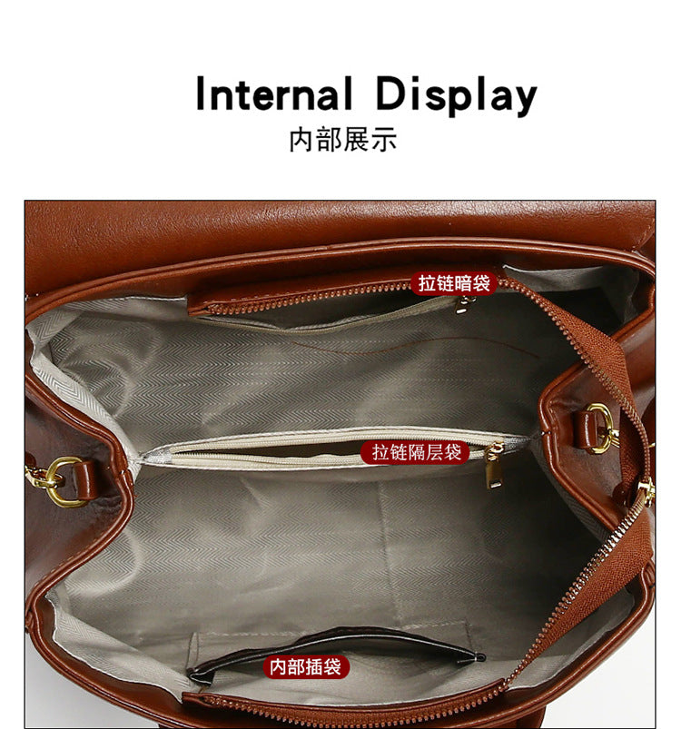 2025 New Style Large Capacity Official Document Tote Bag Retro Texturistic Tote Bag Single Shoulder Hand Bag Women's handbags Bag