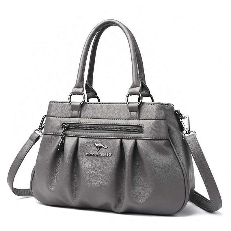 Cross-border women's bag 2024 new European and American retro women's bag simple fashion shoulder slung multi-layer large bag a generation of hair