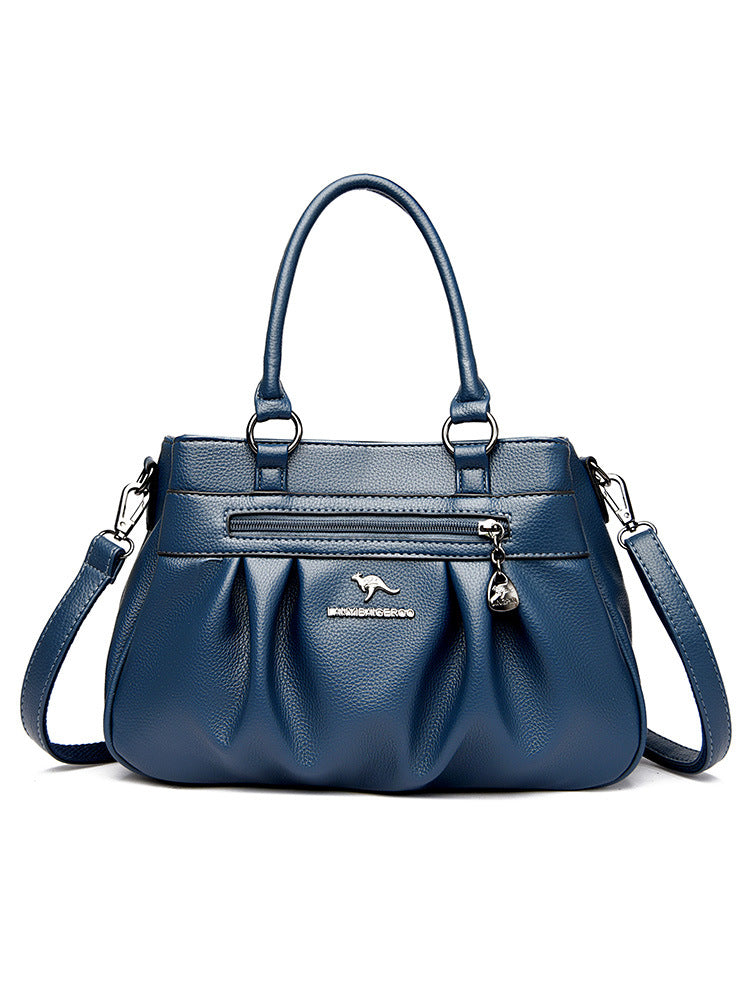 Cross-border women's bag 2024 new European and American retro women's bag simple fashion shoulder slung multi-layer large bag a generation of hair