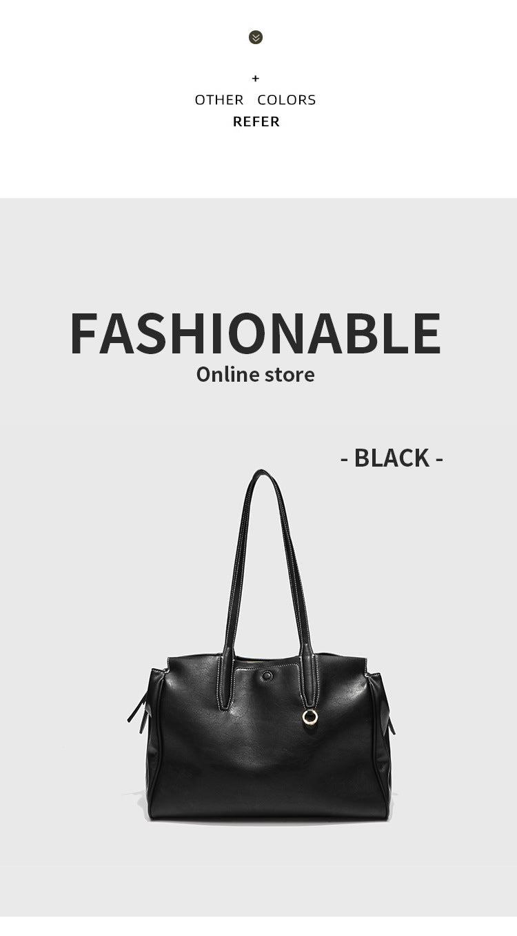 2024 Summer New Niche High-end Retro Shoulder Tote Bag Large Capacity Commuter Portable Briefcase