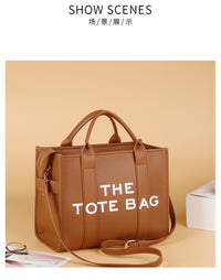 Women's Bag Cross-Border New Tote Bag Wholesale Pu Letter Handbag Simple Casual Crossbody Bag Large Capacity Women's Bag
