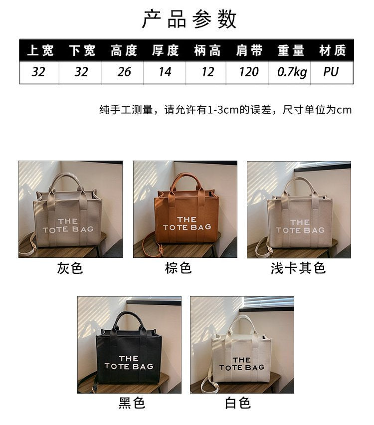 2025 New Printed Simple Tote Bag Large Capacity Letter Handbag Women's Underarm Bag Fashion Shoulder Crossbody Bag