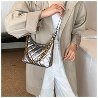 Cross-Border Quilted Saddle Bag, Autumn and Winter New Shoulder Bag, Fashionable Armpit Bag, Work Clothing Versatile Crossbody Bag