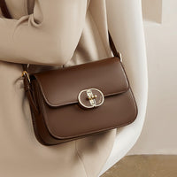 Two-Layer Cowhide Bag for Women 2025 Popular Fashion Small Square Bag Mobile Phone Bag Versatile Women's Shoulder Crossbody Bag