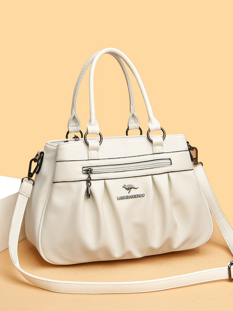 Cross-border women's bag 2024 new European and American retro women's bag simple fashion shoulder slung multi-layer large bag a generation of hair