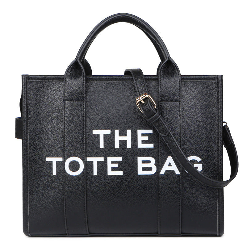 Women's Bag Cross-Border New Tote Bag Wholesale Pu Letter Handbag Simple Casual Crossbody Bag Large Capacity Women's Bag