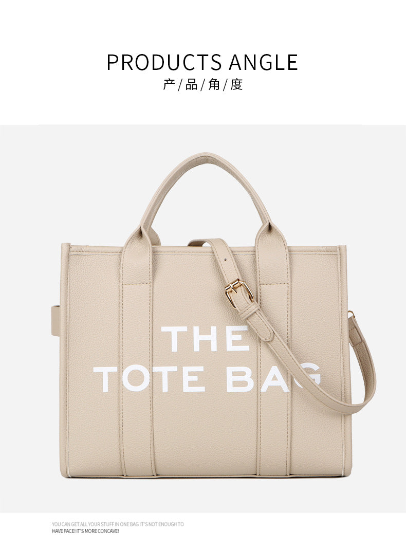 Women's Bag Cross-Border New Tote Bag Wholesale Pu Letter Handbag Simple Casual Crossbody Bag Large Capacity Women's Bag