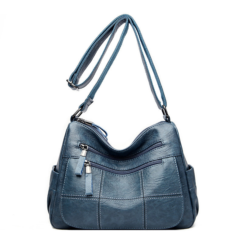 2023 New Bag Women's Solid Color Casual Shoulder Crossbody Bag Simple All-match Middle-aged Women's Mother Bag Large Capacity
